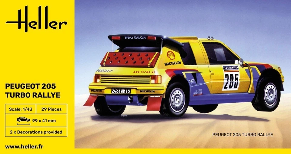 HELLER 80189 MODELLO PEUGEOT 205 TURBO RALLYE 1/43 - Immagine 1 di 1