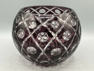 Gorham Amethyst Cut to Clear Crystal Glass Rose Bowl - Image 1 of 4