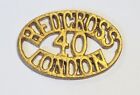 WW2 British Red Cross Society London Sew On Zinc Alloy Shoulder Title 1x1.5"
