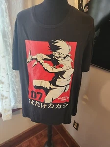 Naruto Adult T Shirt 2XL Black Shippuden Anime Bold Graphic Print 100% Cotton - Picture 1 of 2