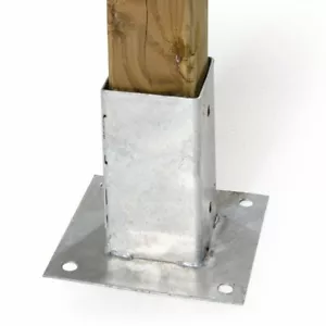 STAFFA A BICCHIERE SUPPORTO PALO 90 PILASTRO PILASTRI ZINCATO LEGNO 9x9 cm 733V - Foto 1 di 3