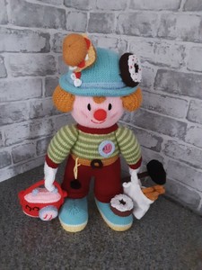 knitted clown doll