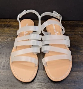 Montego Bay Club Women's Clear Strappy Jelly Flat Sandal Women's Size 9 - Picture 1 of 6