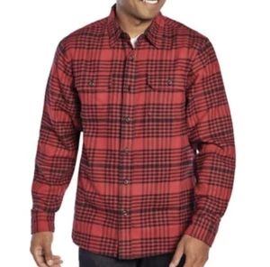 Woolrich Heavyweight Brawny Flannel Shirt | Red | M - NEW - Picture 1 of 3