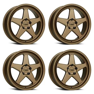 Set 4 18" Katana Wheels KR03 18x8 5x100 40mm Matte Bronze Racing Rims - Picture 1 of 9