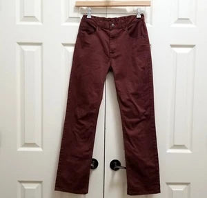 Boys Wrangler Burgundy Mid Rise Elastic Waistband Straight Cut Pants Jeans Sz 16 - Picture 1 of 6