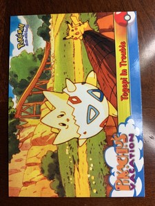 1999 Topps Pokemon The First Movie #45 Togepi In Trouble Blue Logo