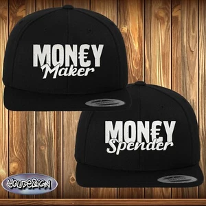 Original Yupoong Money Maker Money Spender Snapback Cap Couple Partner bestickt - Bild 1 von 6
