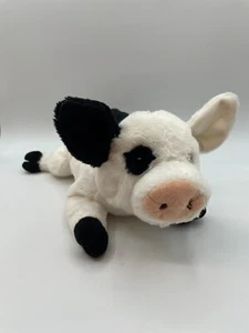 Gund weiß schwarz Schwein Weiler 30080 liegend Schlappmütze Plüsch 12 Zoll Etikett abgeschnittene Kuh - Bild 1 von 10