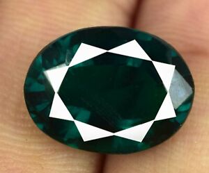 Russian Treated Green Chrome Diopside 11.60 Carat Oval Gemstone Certified N5152