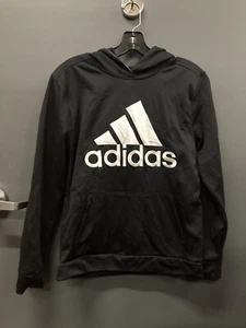 Adidas Youth Large Black And White Hooded Sweatshirt - Picture 1 of 4