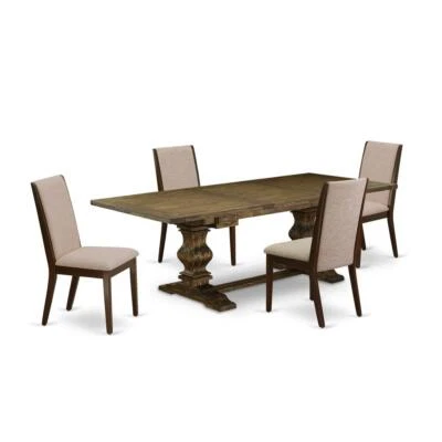 5 Piece Dining Room Table Set Includes a Rectangle Kitchen Table with... - Image 1 of 4