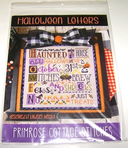 Primrose Cottage Stitches HALLOWEEN LETTERS Counted Cross Stitch Chart - Picture 1 of 1