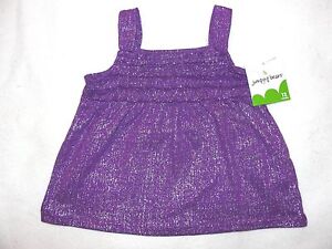 Infant Girls Jumping Beans Glittery Purple Knit Sleeveless Top-Size 12 mos.-New