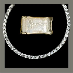 Vintage SPERRY Choker HEAVY CHAIN LINK Necklace 16" Silvertone GOTH Urban Chic - Picture 1 of 14