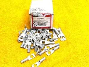 (Qty. 40) YA4CL4BOX BURNDY 1/0 COPPER #4 AWG 1-HOLE COMPRESSION LUG 3/8" HOLE - Picture 1 of 9