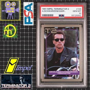 1991 Impel Terminator 2 - #134 Arnold Schwarzenegger - PSA 10 GEM MINT - Picture 1 of 4