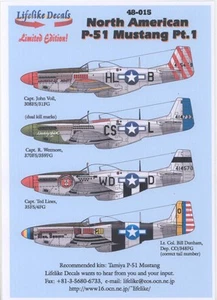 Lifelike Decals 1/48 NORTH AMERICAN P-51 MUSTANG Part 1 - Picture 1 of 5