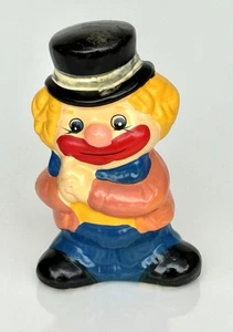 Vintage Hand Painted Ceramic Clown Piggy Bank Taiwan Coin Slot Figurine 5” Tall - Picture 1 of 21