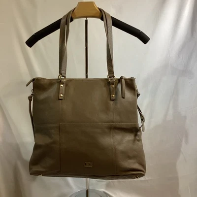 Bolsa tote Kooba Everette alça de ombro dupla grande couro genuíno acastanhado - Imagem 1 de 4