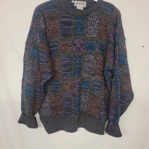 Vintage Sansabelt Größe Medium Sport Wollmischung Pullover Muster Strick Made in Brazil - Bild 1 von 6