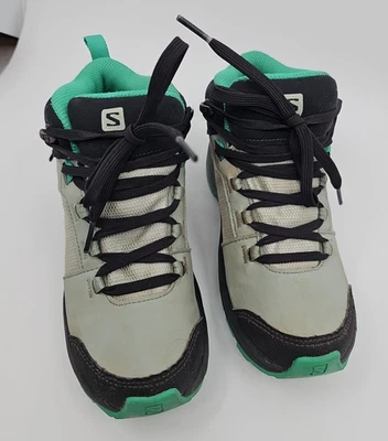 Salomon Outward Bota Impermeable Senderismo Gris Negro Verde Medio Resistente Juvenil Talla 1 Foto 1 de 4