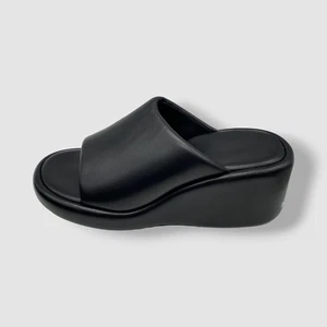 $850 Balenciaga Women's Black Rise Wedge Slide Sandal Shoes Size 39 - Picture 1 of 10