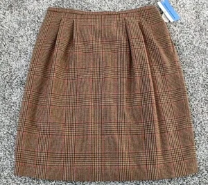 Cathy Daniels Brown Plaid Midi Skirt Size18 Wool/Poly Pleated Lined Office Work - Picture 1 of 11