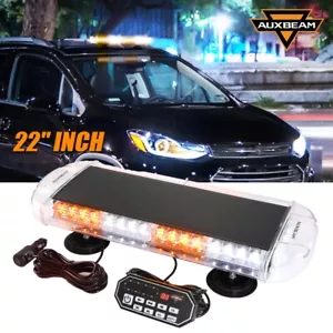 AUXBEAM 22" LED Traffic Advisor Emergency Strobe Light Bar Amber White Warning - Picture 1 of 12