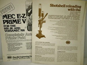 Menge 2 Wiederladepresse Info Muster MEC E-Z Prime 600 Jr. und MEC Size Master - Bild 1 von 4