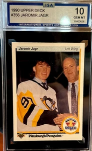 1990-91 Upper Deck Hockey #356 Jaromir Jagr Penguins RC Rookie ISA 10 Gem Mint - Picture 1 of 2