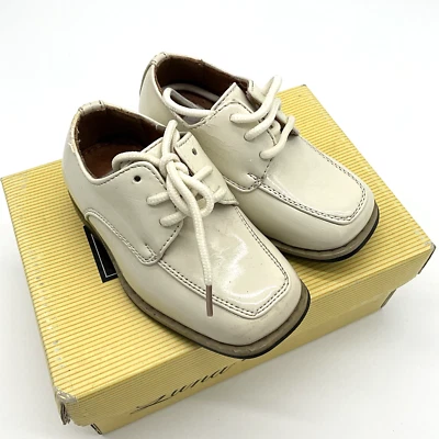 Luna Ivory Formal Dress Shoes Lace Up Sunday Wedding Toddler Boys Size 3 - Image 1 of 4