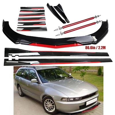 Front Bumper Lip Splitter Spoiler Side Skirt Bod Kit For Mitsubishi Galant - Изображение 1 из 4
