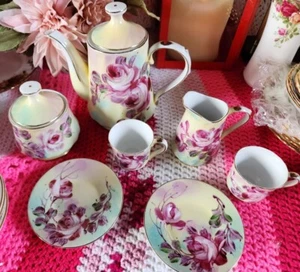 Rare And Beautiful Antique Limoges China Teaset With Cups And Plates - Picture 1 of 24