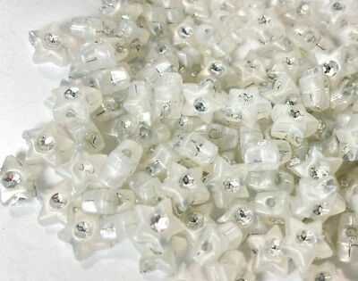 Cuentas, 50 gramos (270-290) acrílico 8x8 mm gris plata estrellas cuentas con agujero de 1-1,6 mm * Foto 1 de 2