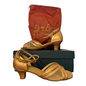 Very Fine Dance Sport Shoes Women’s 9 Signature Latin Dancing Heels Copper NIB - Picture 1 of 9