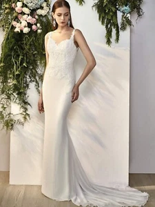 Beautiful Enzoani BT17-04 Sheath Trumpet Ivory Wedding Dress Gown Size 10 14 - Picture 1 of 11