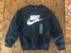 Nike Kids Unisex Pullover Sweatshirt Size S Black FD2992-010 - Picture 1 of 6