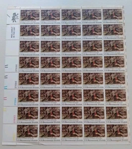 US Bicentennial Herkimer at Oriskany 13 cent 1 Sheet (40) NH - Picture 1 of 5