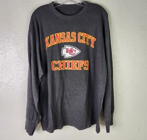 Kansas City Chiefs Mens Long Sleeved Grey Shirt Logo Size XL NFL Team Apparel - Picture 1 of 12