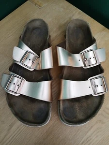 Birkenstock Arizona Rose Gold Metalic Gr. 7 40 Leder Sandalen normale Passform - Bild 1 von 13