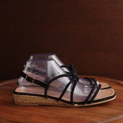 Eric Michael Sandals Womens SZ EU 41 US 10.5-11 BLK Suede Espadrilles Slingback - Image 1 of 4