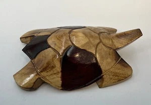 Wooden Mako Turtle Handcarved Brown Varnish 6"Lx3"W Sea turtle figure - Picture 1 of 5