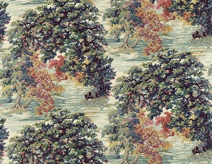 SANDERSON CURTAIN FABRIC DESIGN Ancient Canopy 2.1 MTRS FOREST GREEN LINEN BLEND - Picture 1 of 8