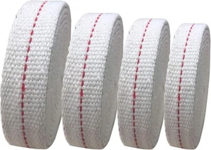 4 Rolls Oil Lamp Wick 1/2, 3/4, 7/8 Inch Flat Cotton Wick 6.5 Ft/roll Red Stitch - Picture 1 of 3