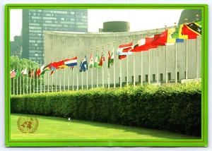 Fila Banderas Cuartel General de la ONU Administración Postal de las Naciones Unidas Nueva York Postal - Imagen 1 de 2