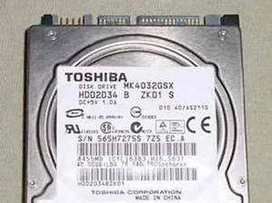 Toshiba MK4032GSX  (HDD2D34 B ZK01 S) 40gb 2.5" Sata Hard Drive  - Picture 1 of 1