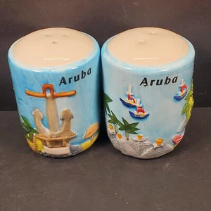 ARUBA Souvenir Velero Ancla Salero y Pimentero Coctelera Palmera De Colección - Imagen 1 de 8