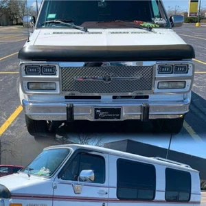 1994 Chevy G20 Van Tiarra Chrome Mesh Grill Triple Weave Grille Light Up Badge - Picture 1 of 4