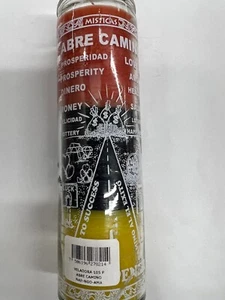 OUVRE ROUTE NON PARFUMÉ 3 COULEURS BOUGIE PILIER EN VERRE (ABRE CAMINO) - Photo 1 sur 2